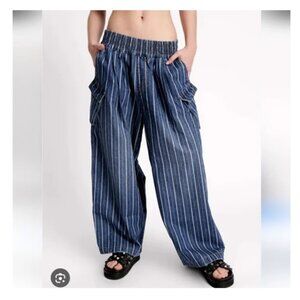 ⭐ NEW NWT One Teaspoon Blue Le Stripe Parachute Pants Size XS